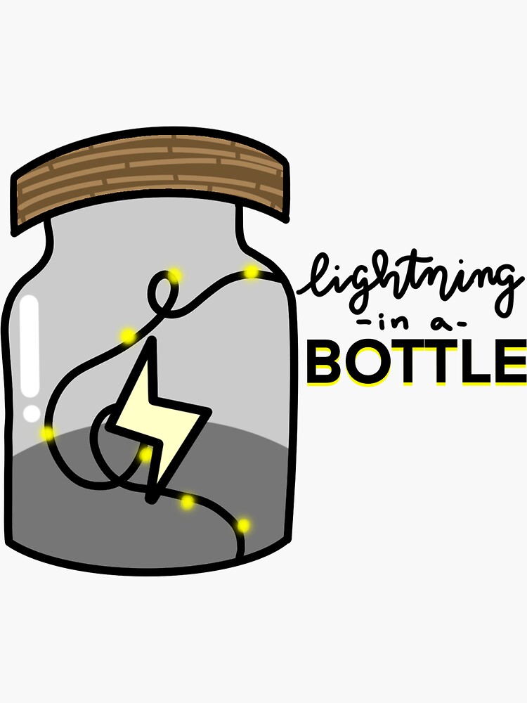 "lightning in a bottle" Sticker by MelonyPrints Redbubble