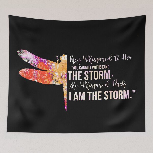 Item preview, They Whispered To Her, "You Cannot Withstand The Storm." She Whispered Back, "I Am The Storm" Orange Watercolor Dragonfly designed and sold by TeesYouWant.