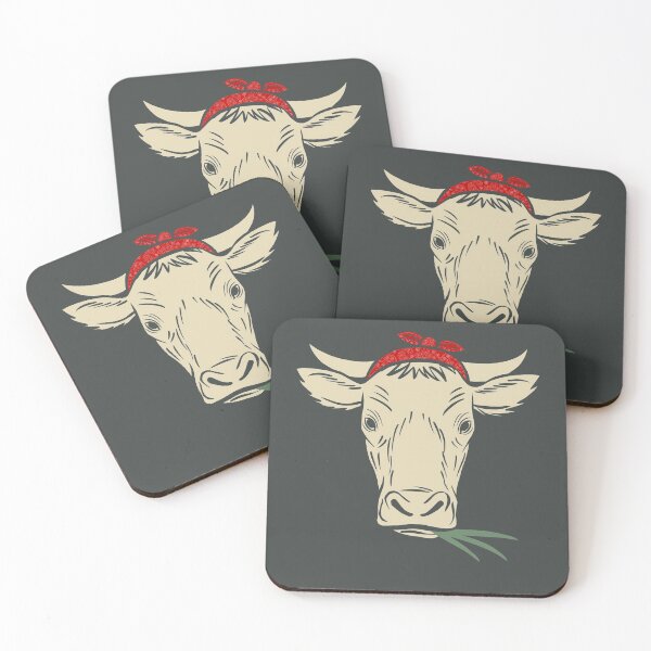 Item preview, Cute Cow with Red hair Bandana Illustration  designed and sold by basselelkadi.