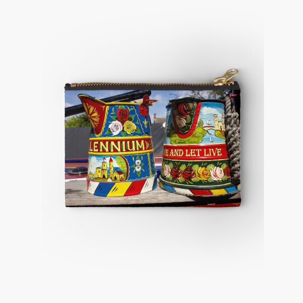 Item preview, Colourfully painted water jugs on the roof of a narrowboat designed and sold by Jack Cox.