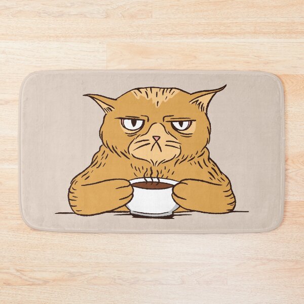 Item preview, Grumpy Cat Drinking Morning Coffee designed and sold by cutenfunny.