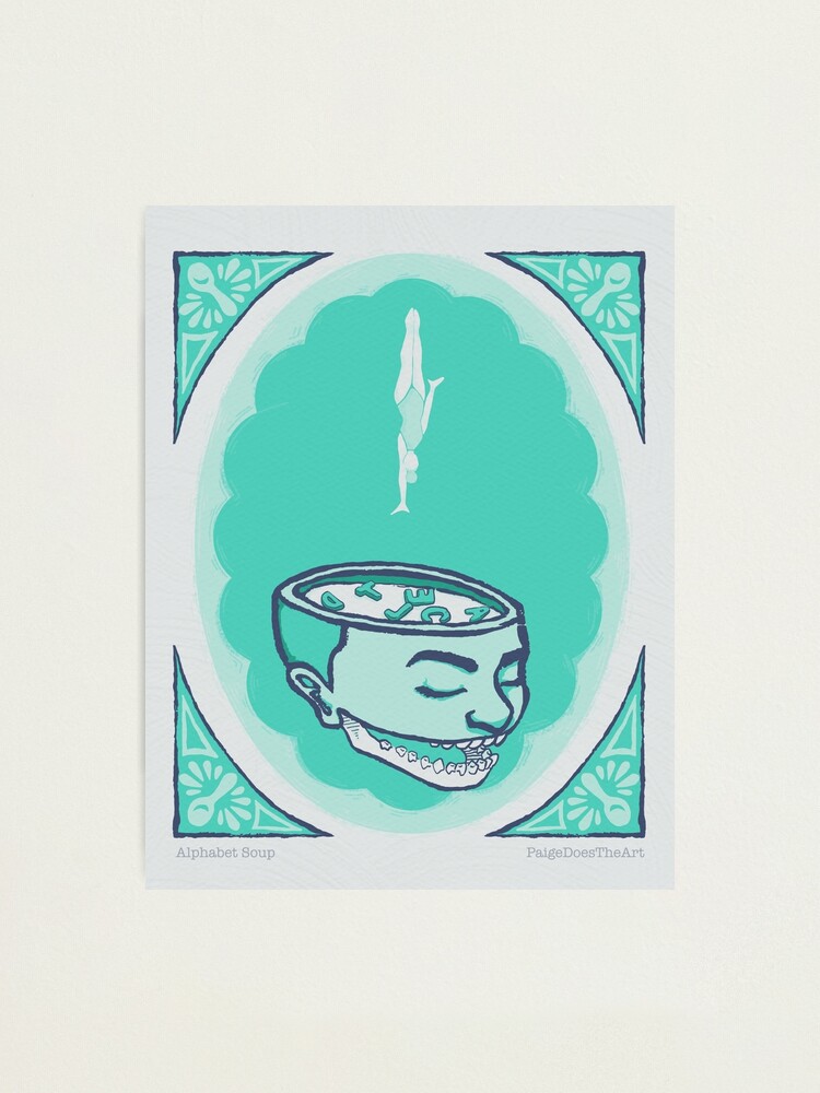 Alternate view of Alphabet Soup Skull Photographic Print