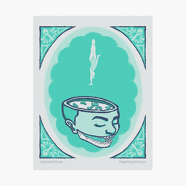 Alphabet Soup Skull Photographic Print