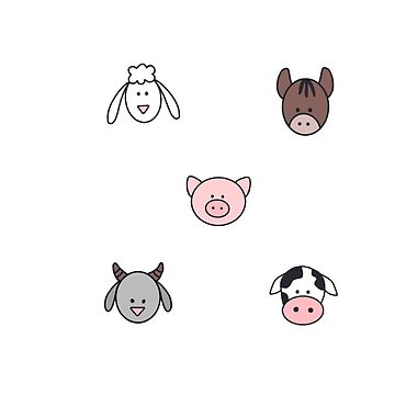 Artwork thumbnail, Farm Animals Set by baiiiley2