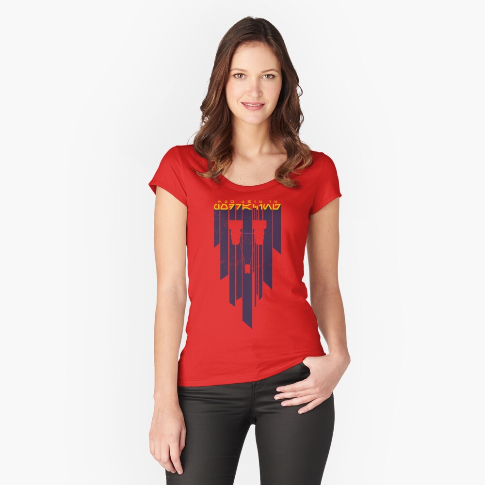 Vista previa del artículo con la obra «Camiseta entallada de cuello ancho», diseñado y vendido por 3ND-RA.