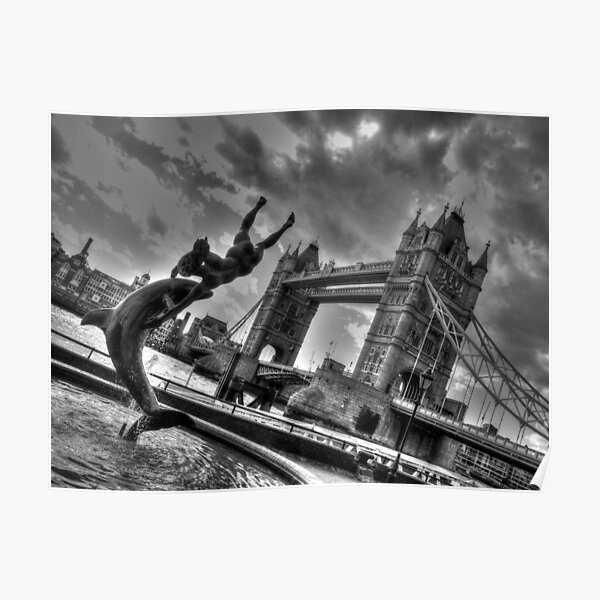Dolphin by Tower Bridge Poster