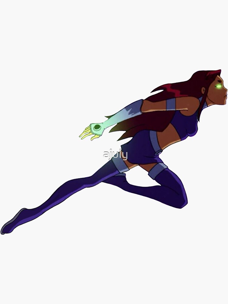 Starfire Teen Titans Flying Sticker For Sale By Ajuly Redbubble