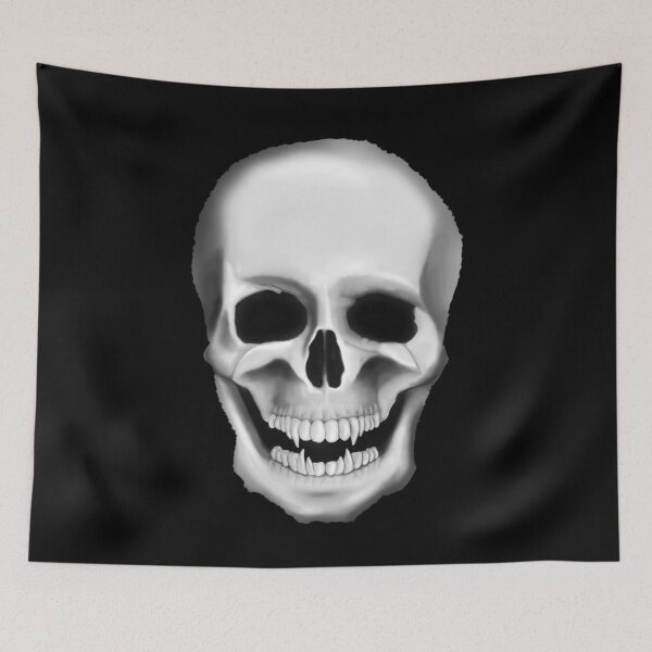 Item preview, Black and White Skull with Fangs designed and sold by JCluverDesign.