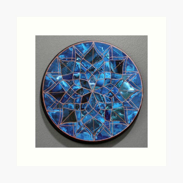 Teal and Copper Mandala Design Art Print