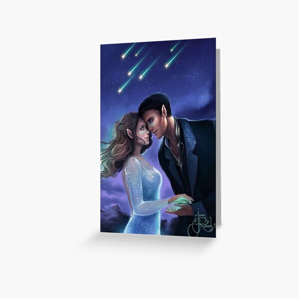 Feyre y Rhysand ACOTAR Sarah J Maas Tarjetas de felicitación