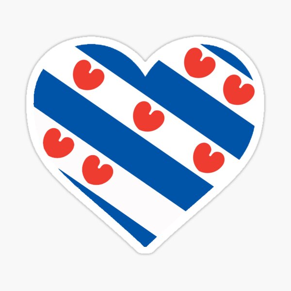 Friese Flag Love Heart, Fryslan Boppe Sticker