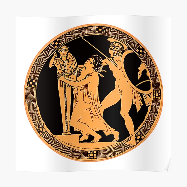 Ajax And Cassandra Greek Pottery Poster By Epistemomania Redbubble