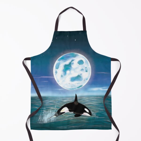 Item preview, Killer whale swimming on full moon light designed and sold by Brushes with Nature.