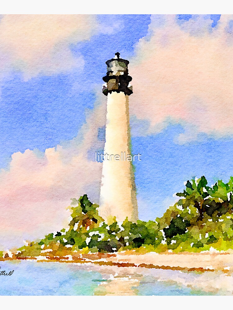 Watercolor Lighthouse Painting, Giclée Print, Cape Florida Lighthouse,  Coastal Decor, Original Art, Ocean, Sea, Bay, Lighthouse Watercolor |  Spiral