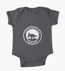 Ceratopsian Fancier Tee (White on Dark) One Piece - Short Sleeve
