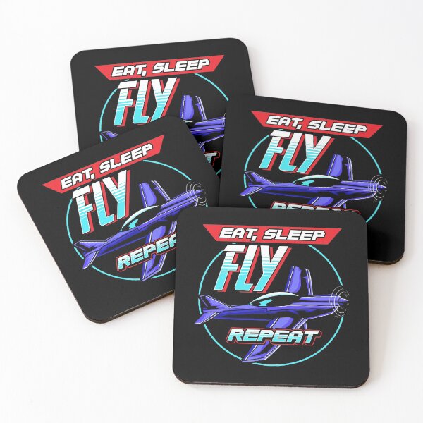 Item preview, Eat Sleep Fly Repeat Airplane Pilot Aviation Pun designed and sold by perfectpresents.