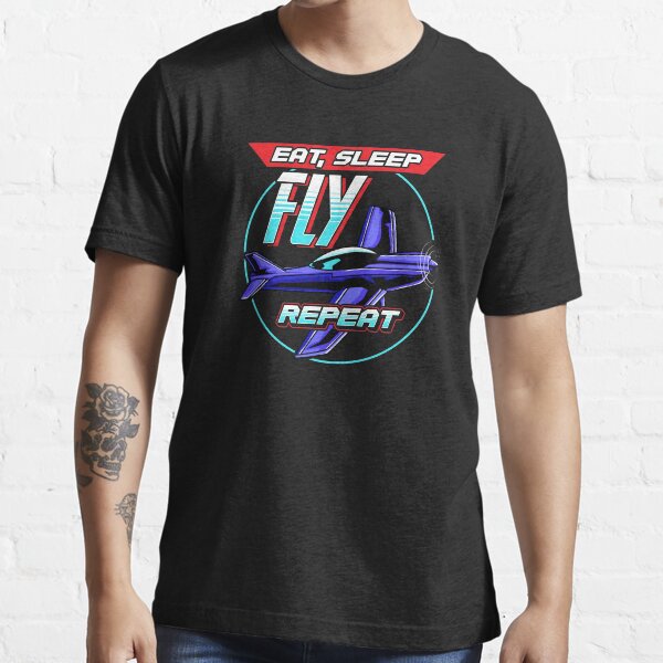 Item preview, Eat Sleep Fly Repeat Airplane Pilot Aviation Pun designed and sold by perfectpresents.
