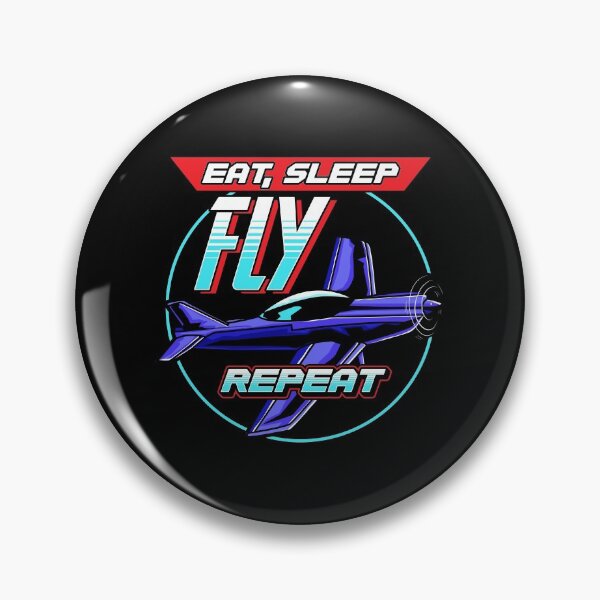 Item preview, Eat Sleep Fly Repeat Airplane Pilot Aviation Pun designed and sold by perfectpresents.