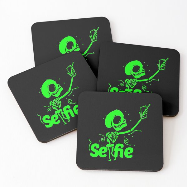 Item preview, Neon Green Selfie Skeleton designed and sold by DigitalPie.