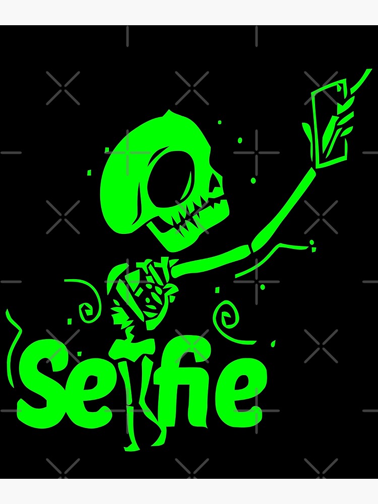 "Neon Green Selfie Skeleton" Photographic Print for Sale by DigitalPie