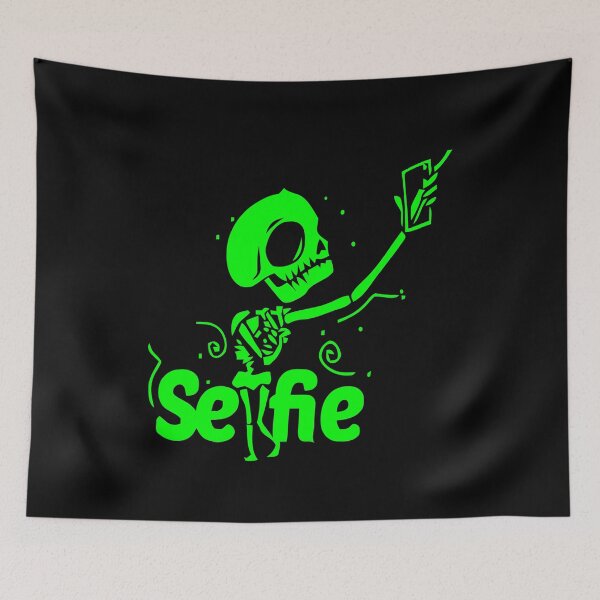 Item preview, Neon Green Selfie Skeleton designed and sold by DigitalPie.