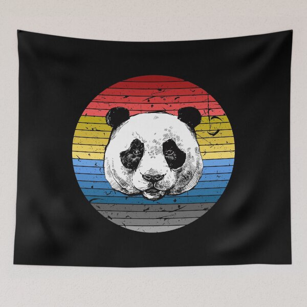 Item preview, Panda Bear Vintage Retro Sunset 60s 70s style Gift designed and sold by Crazy Trendy Designs.
