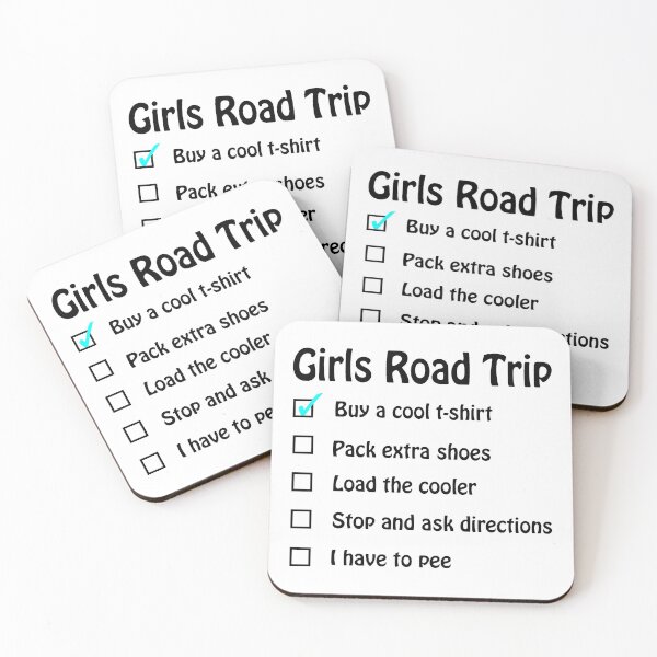 Item preview, Girls Road Trip Checklist designed and sold by Five O'clock Shirts.