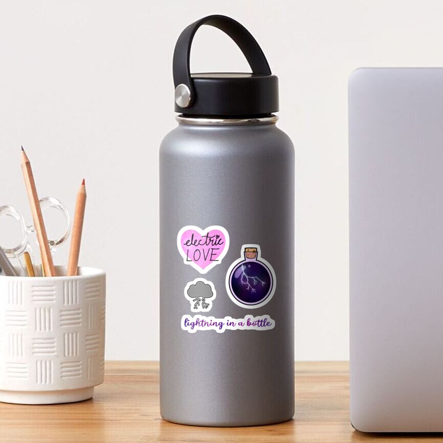 "lightning in a bottle electric love sticker set" Sticker for Sale by