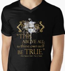 Shakespeare Hamlet "eigenes Selbst sei wahr" Zitat T-Shirt mit V-Ausschnitt