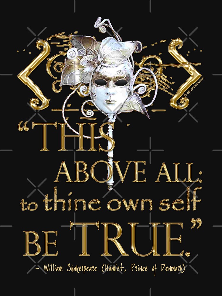 Thumbnail 7 of 7, Essential T-Shirt, Shakespeare Hamlet "own self be true" Quote designed and sold by Styled Vintage.