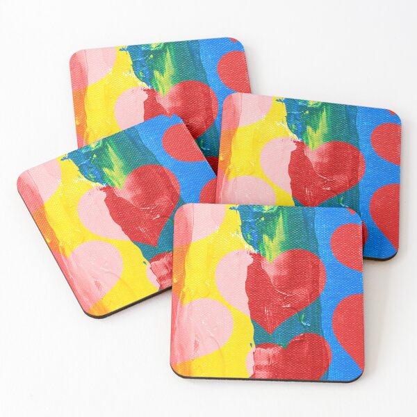 Item preview, Pride Rainbow Painted Flag with Hearts  designed and sold by JHDesignLab.