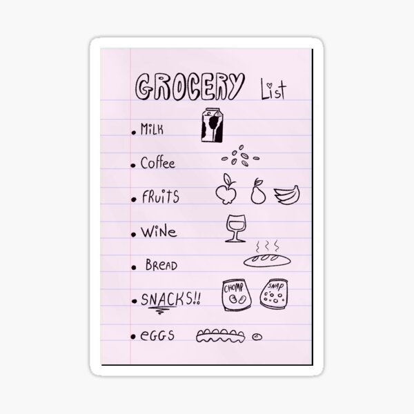 Cute grocery list\