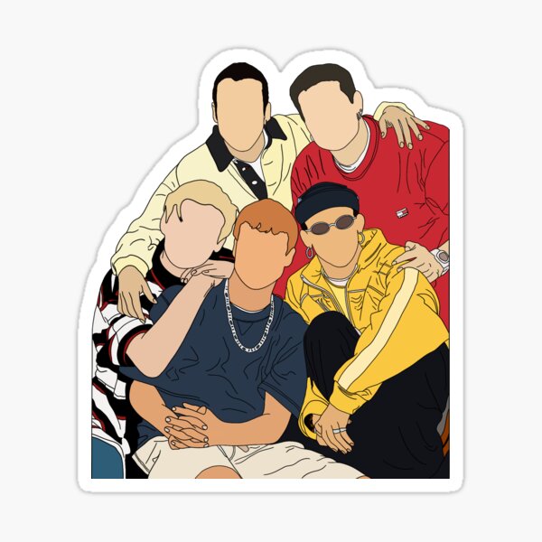 Backstreet Boys 90s pop music fan art Sticker