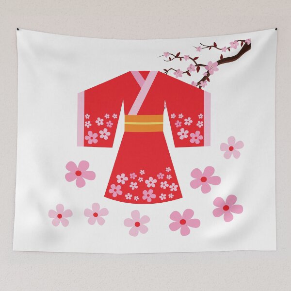 Item preview, Red Kimono Cherry Blossom designed and sold by Bliss Find And Design.