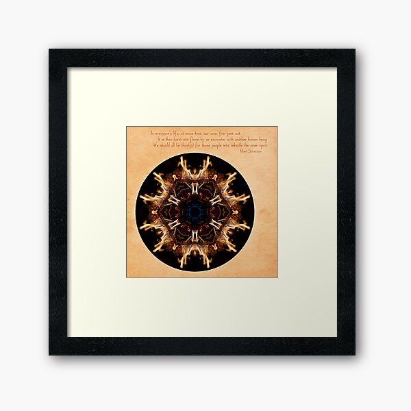 Spirit Rekindled: Ring of Fire Mandala Framed Art Print