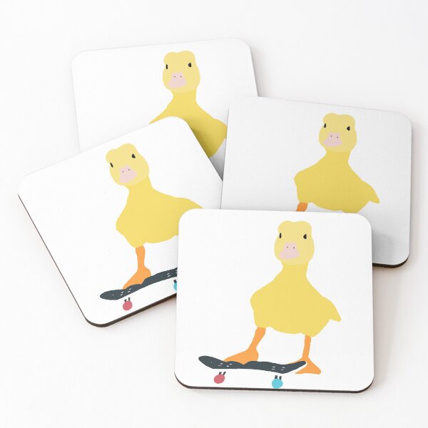 Item preview, babey duck on a skateboard illustration designed and sold by emsfunkydesigns.