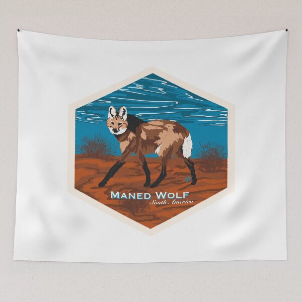 Item preview, Maned Wolf (Chrysocyon brachyurus) Screenprint Style designed and sold by Alawstrations.
