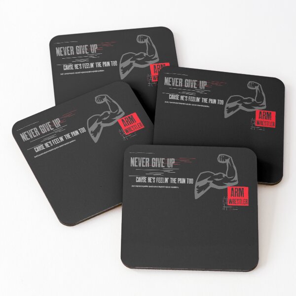 Item preview, NEVER GIVE UP, ARM WRESTLER, GYM, WORKOUT  (OR) designed and sold by Tru-Intuit.