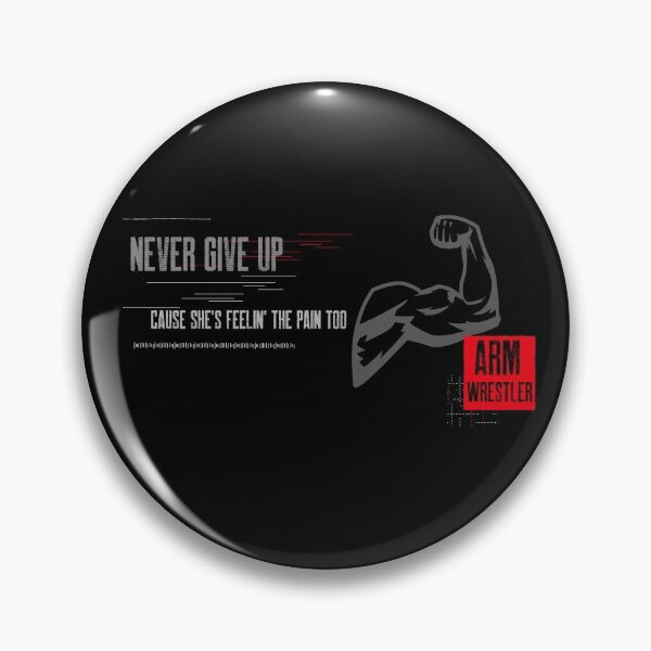 Item preview, NEVER GIVE UP, WOMENS ARM WRESTLER, GYM, WORKOUT (OR) designed and sold by Tru-Intuit.