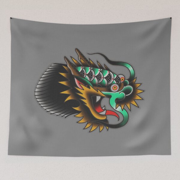 Item preview, Traditional Dragon head tattoo design designed and sold by Aloha-Life-808.