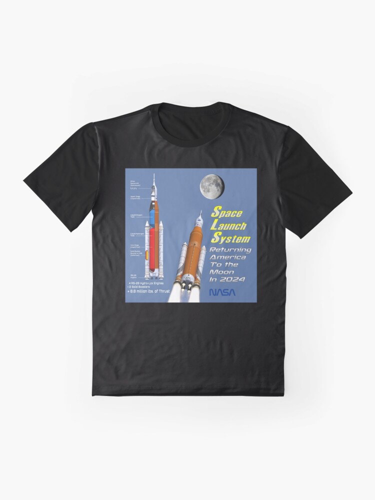 Alternate view of NASA's Artemis Space Launch System Graphic T-Shirt