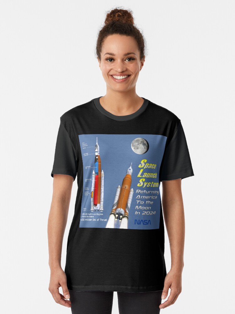 Alternate view of NASA's Artemis Space Launch System Graphic T-Shirt