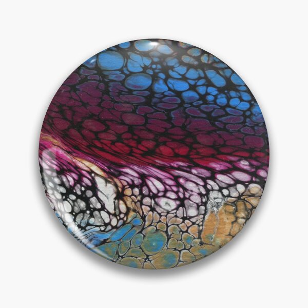 Artikelvorschau, Pink, Gold, Blau & Schwarz Swipe Acryl Pour Painting entworfen und verkauft von lizannbach.