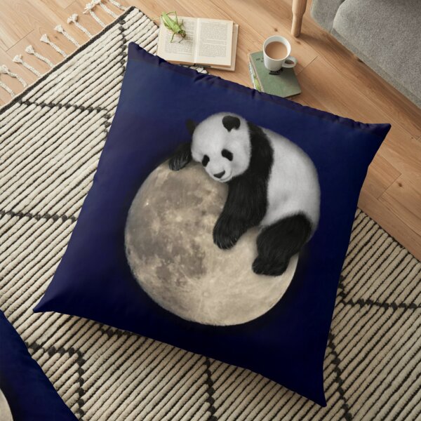 Sleeping on the moon Floor Pillow
