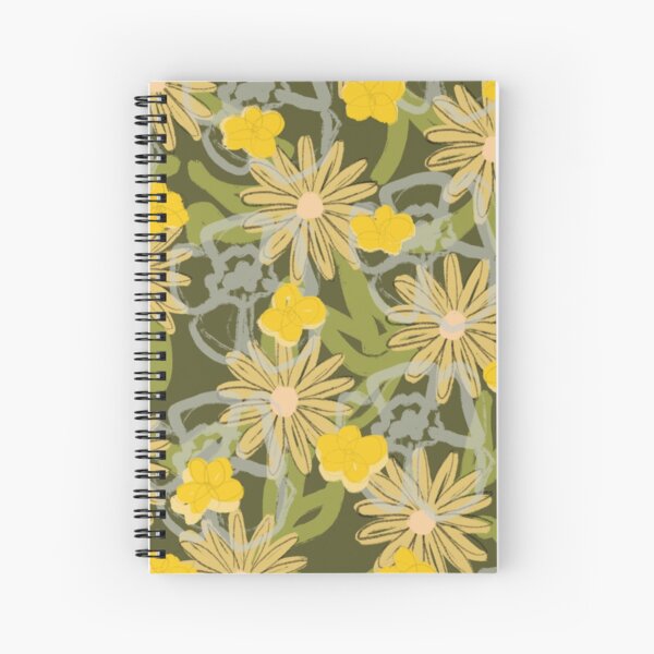 Retro Floral 3 Spiral Notebook