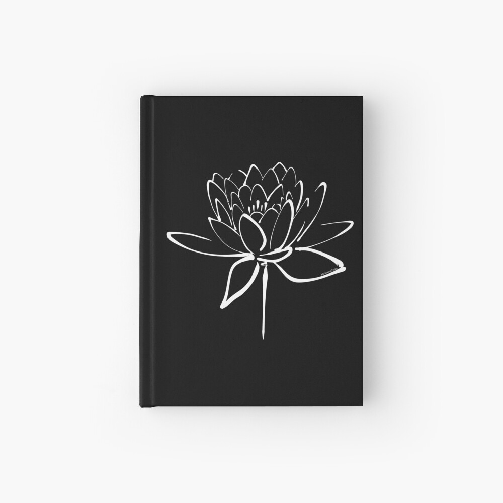 Lotus Flower Calligraphy (White) Hardcover Journal