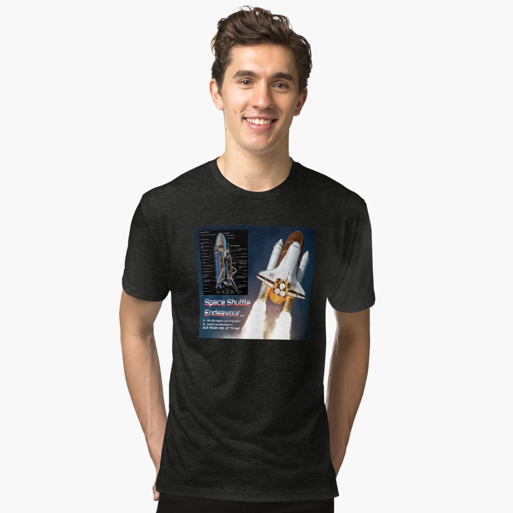 Space Shuttle Endeavour Stats Tri-blend T-Shirt