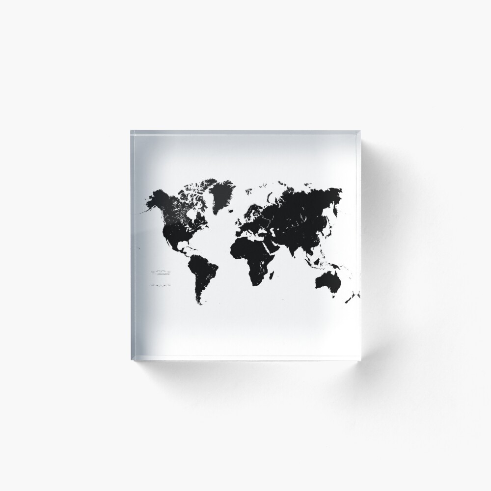 Black White World Map 21 Art Board Print By Audiobookstore Redbubble