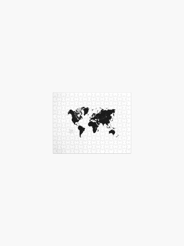 black white world map 2021 jigsaw puzzle by audiobookstore redbubble