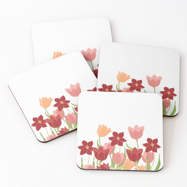 Item preview, Meadow of tulips on a white background designed and sold by Olga Shashok.